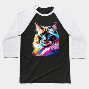 Ragdoll Cat Pop Art Baseball T-Shirt